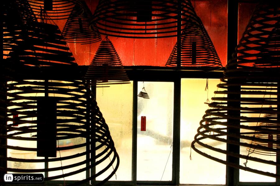 Mysterious incense spirals of a Taoist temple