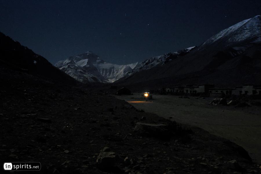 Mount Everest Base Camp in the Himalayas at Night