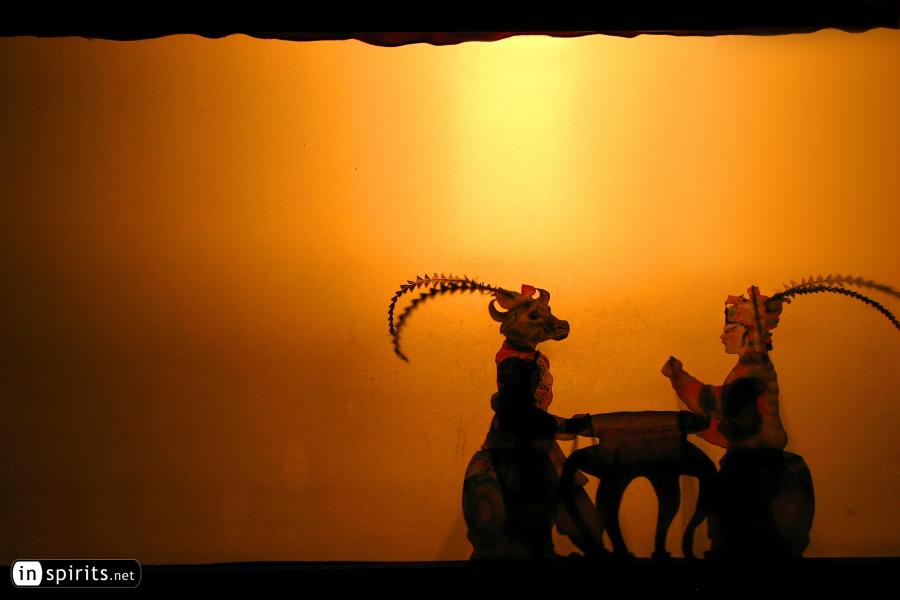 Shadow play theater in China