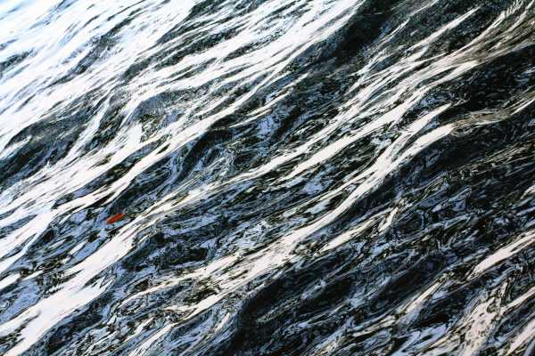 An autumn leaf, swept away by the waves of twilight