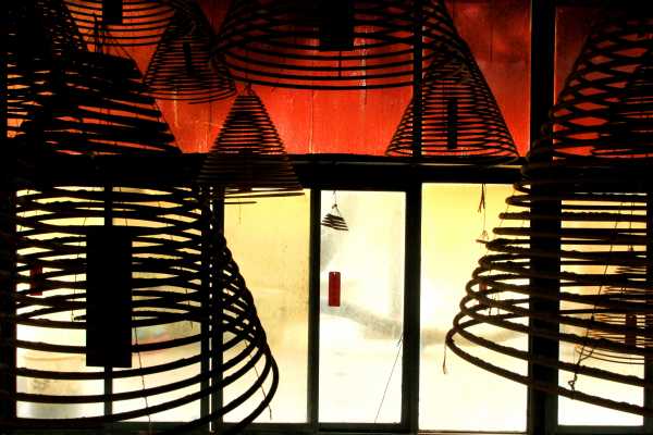 Mysterious incense spirals of a Taoist temple