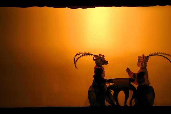 Shadow play theater in China