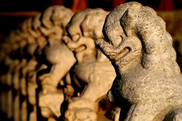 Stone lions in Beijing's summer palace